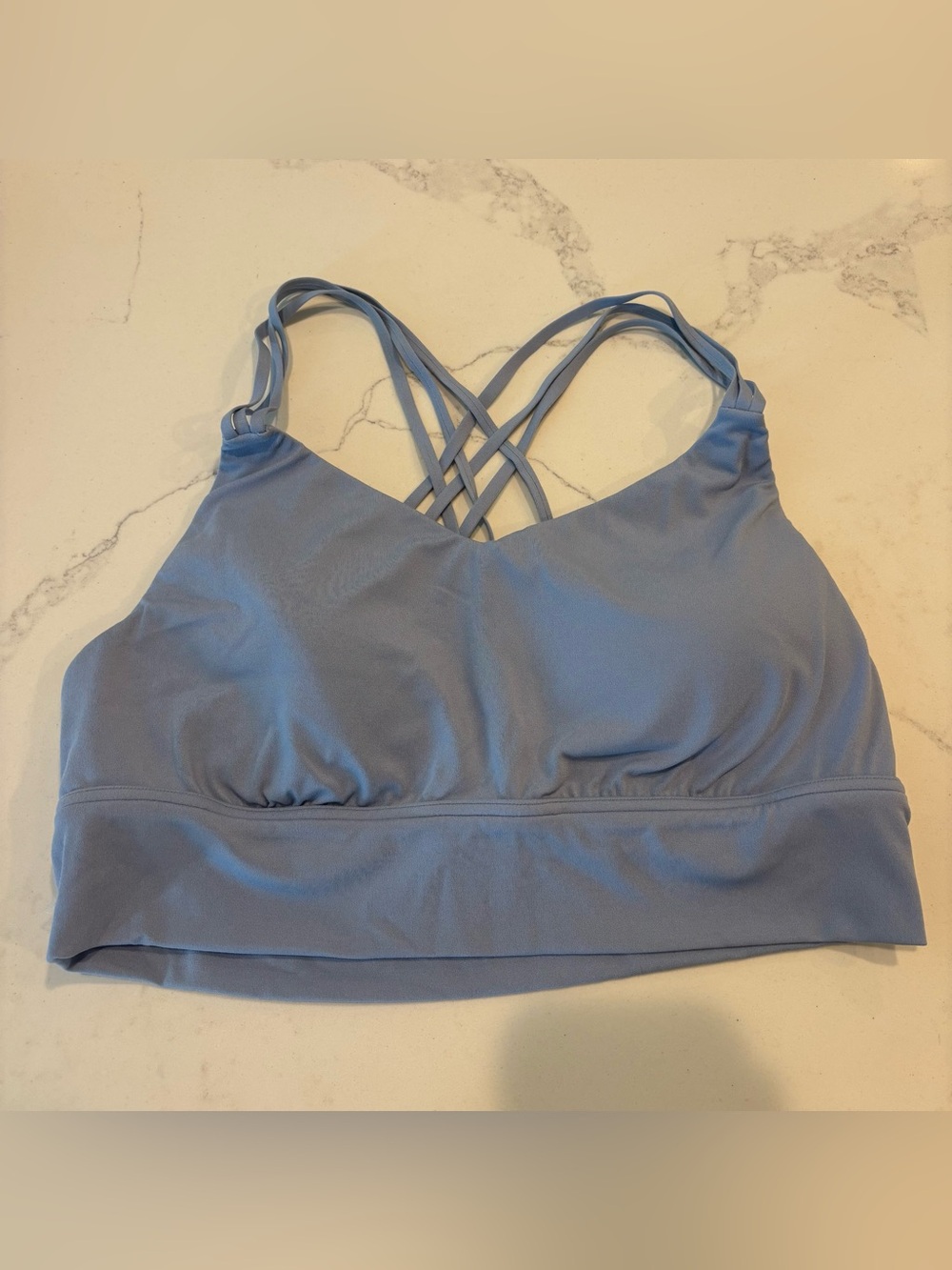 Offline by Aerie Light Blue Strappy Sports Bra - Size Large